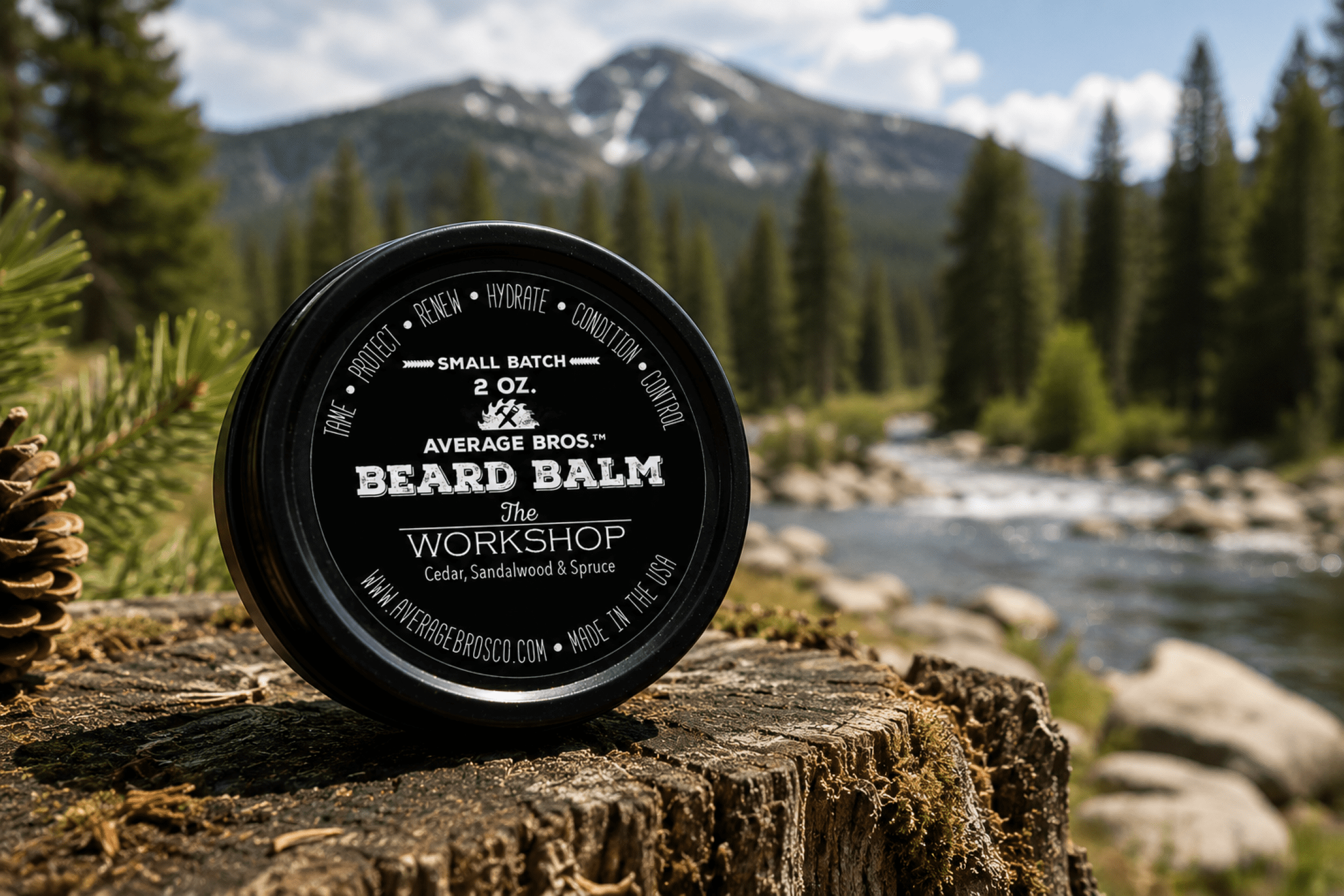 Average Bros Workshop Cedar Sandalwood Spruce Beard Balm, 2oz