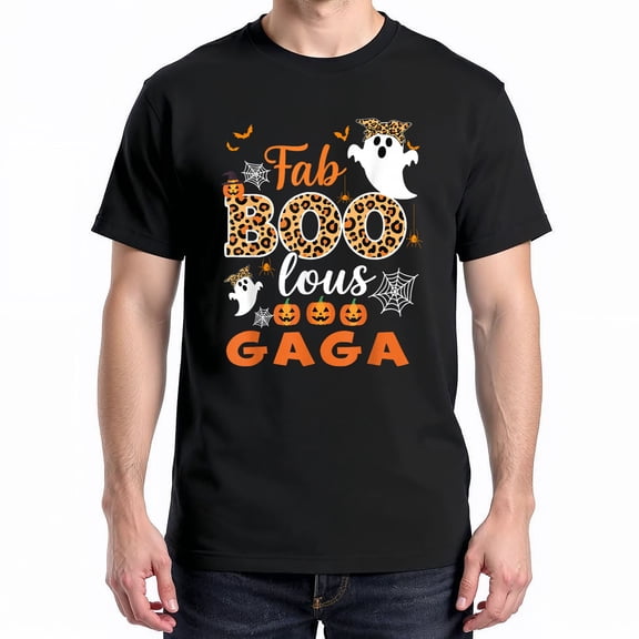 Cute Leopard Fab Boo Lous Gaga T-Shirt – Spooky Halloween Theme – Unisex Costume Wear