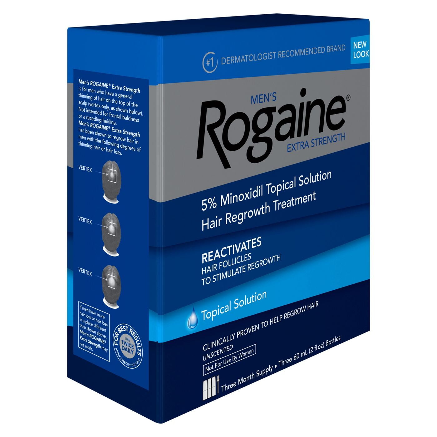 Johnson Johnson Rogaine Hair Regrowth Treatment 3 Ea Walmart Com