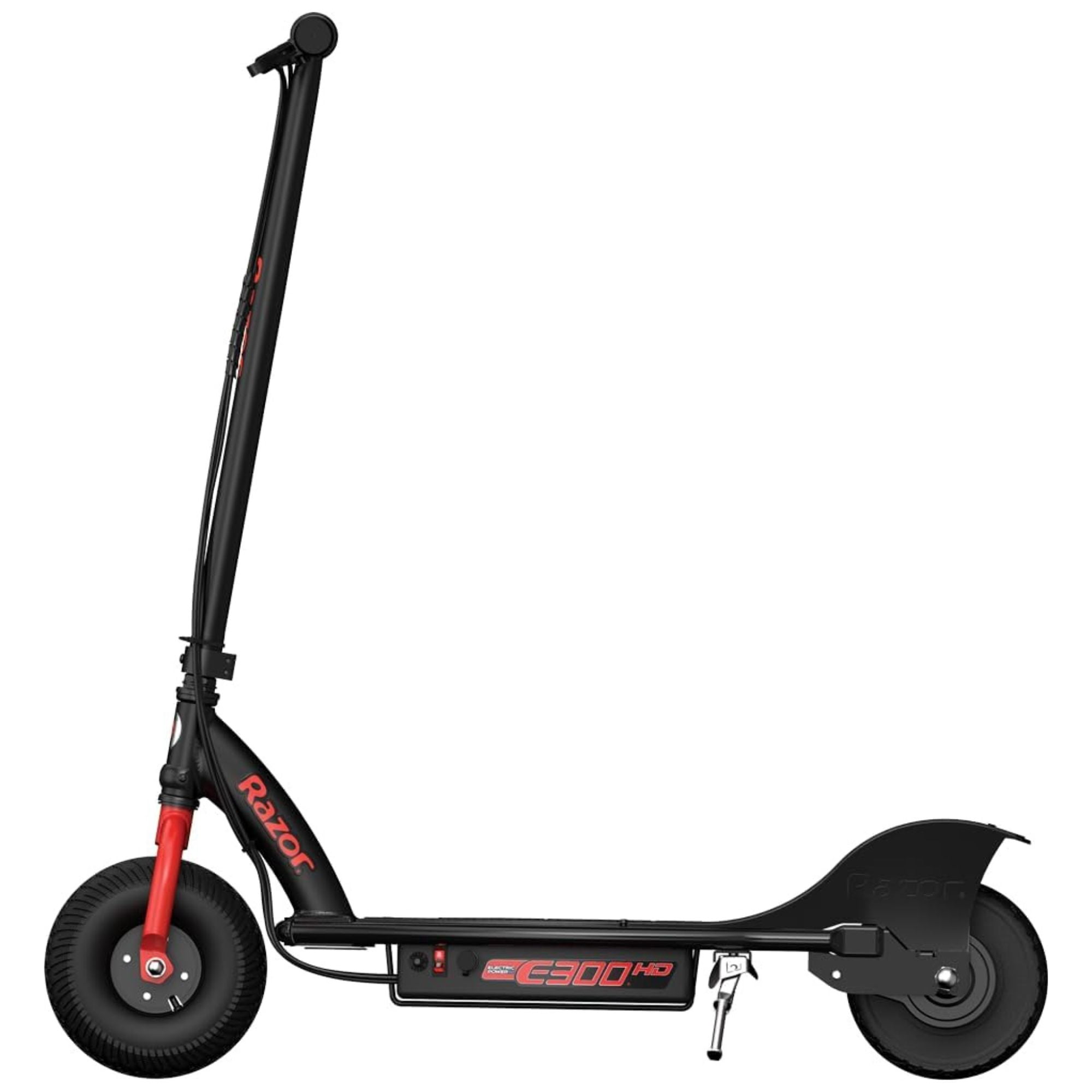 Razor E300 HD Electric Scooter for Teens & Adults with 9” Pneumatic Tires, Black/Red