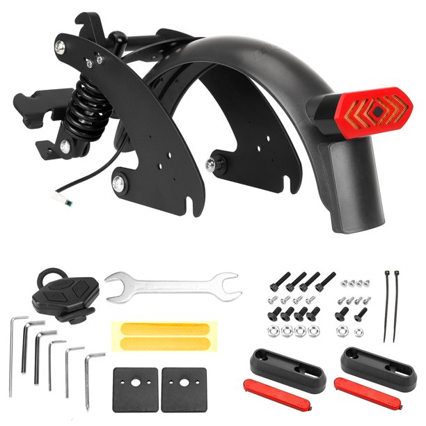 Kit de suspensión trasera con guardabarros y luz trasera LED para Ninebot