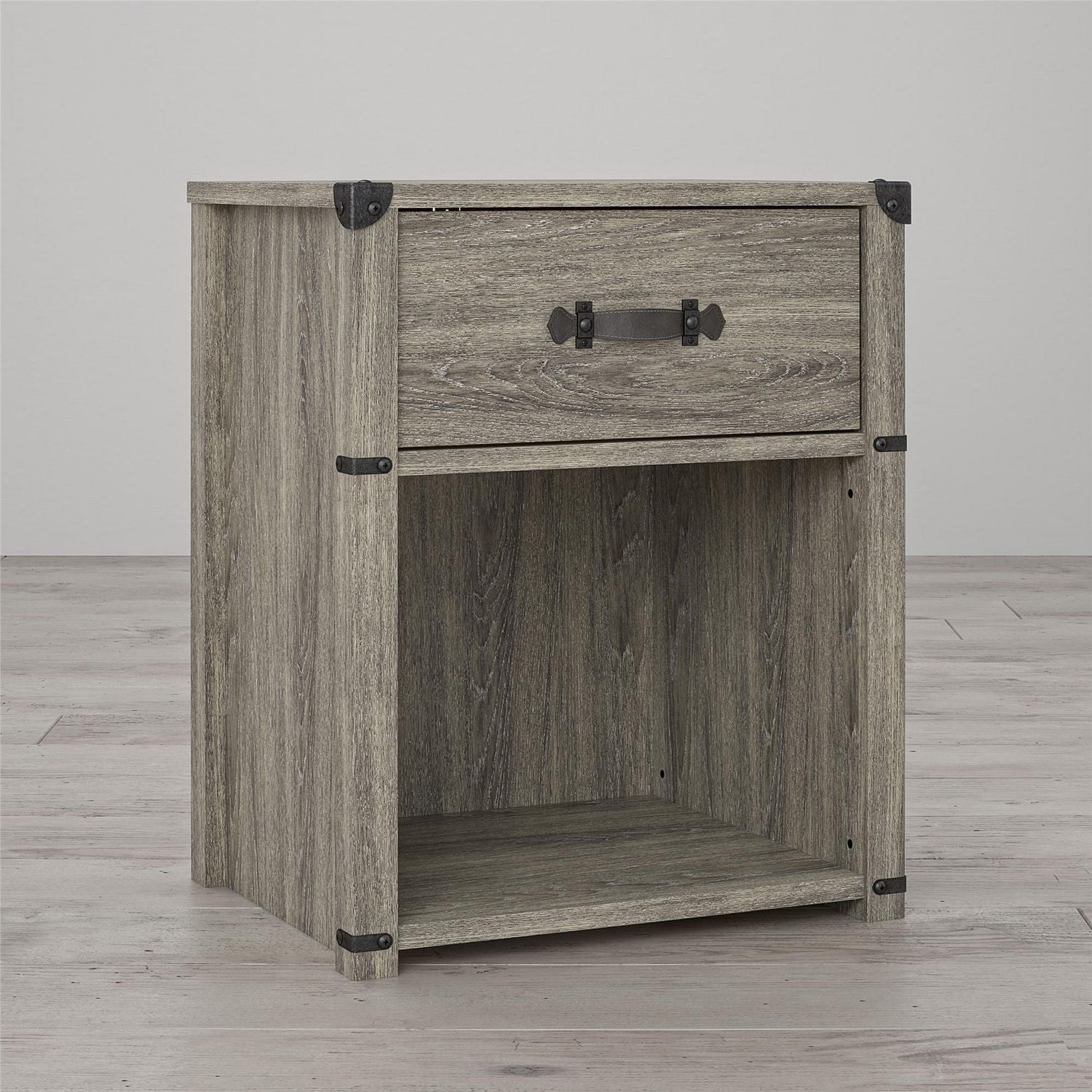 Table de nuit avec 1 tiroir de rangement Nova de Little Seeds – Chêne gris