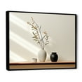 thumbnail image 2 of Designart "Minimalist Elegance White Black Line Art I" Modern Floater Framed Canvas Print, 2 of 7