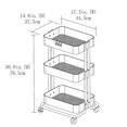 thumbnail image 3 of Mainstays Rolling Cart, 3-Tier Metal Utility Cart with wheels for Office and Home - Multi Colors, 3 of 9