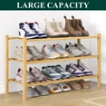 thumbnail image 5 of decorUhome Bamboo 3 Tier Shoe Rack for Closet, Shoe Storage Organizer, Wood Shoe Shelf for Entryway, Natural, 5 of 7