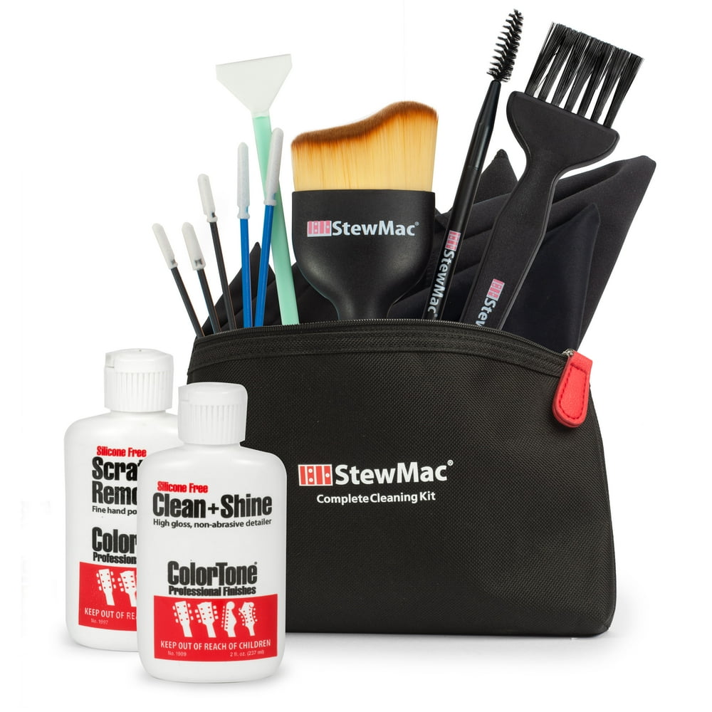 StewMac Guitar Cleaning Tool Set, All Tools + Polish