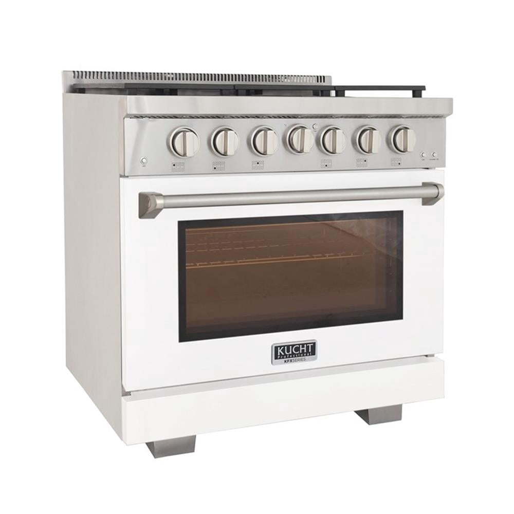 Pemberly Row 36" Natural Gas Range in White with True Simmer Burners