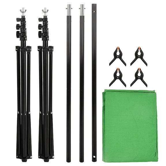 Dawot Green Screen Backdrop Stand Kit, 6.56 x 9.85ft Photography Background Support Stand with Carrying Bag for Photo Video Studio YouTube Streaming Equipment Video Gaming