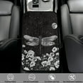 thumbnail image 2 of Yuyamidu Dragonfly Car Center Console Cushion Pad Flower Center Console Armrest Cover for Most Vehicles Easy to Install Auto Armrest Covers Accessories, Black, 2 of 7