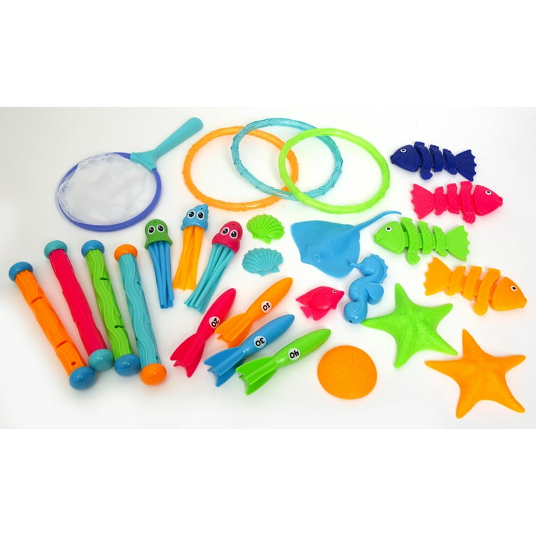 Play Day Dive Toys Set with 27 Colorful Accessories, Includes Play Day Dive Toys Set with 27 Colorful Accessories, Includes