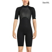 2mm Diving Suit High Efficiency Cold Proof Good Elasticity Breathable Swimsuits Strong Sunscreen Reduce Water Resistance Wetsuit Women Black XS