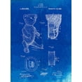 thumbnail image 2 of Borders, Cole 19x24 Black Ornate Wood Framed with Double Matting Museum Art Print Titled - PP452-Faded Blueprint Whistle Teddy Bear 1919 Patent Poster, 2 of 4