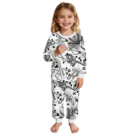 Girl Outfits 8-9 Years Diy Long Sleeve Crew Pant Top and Pants Girl Clothes