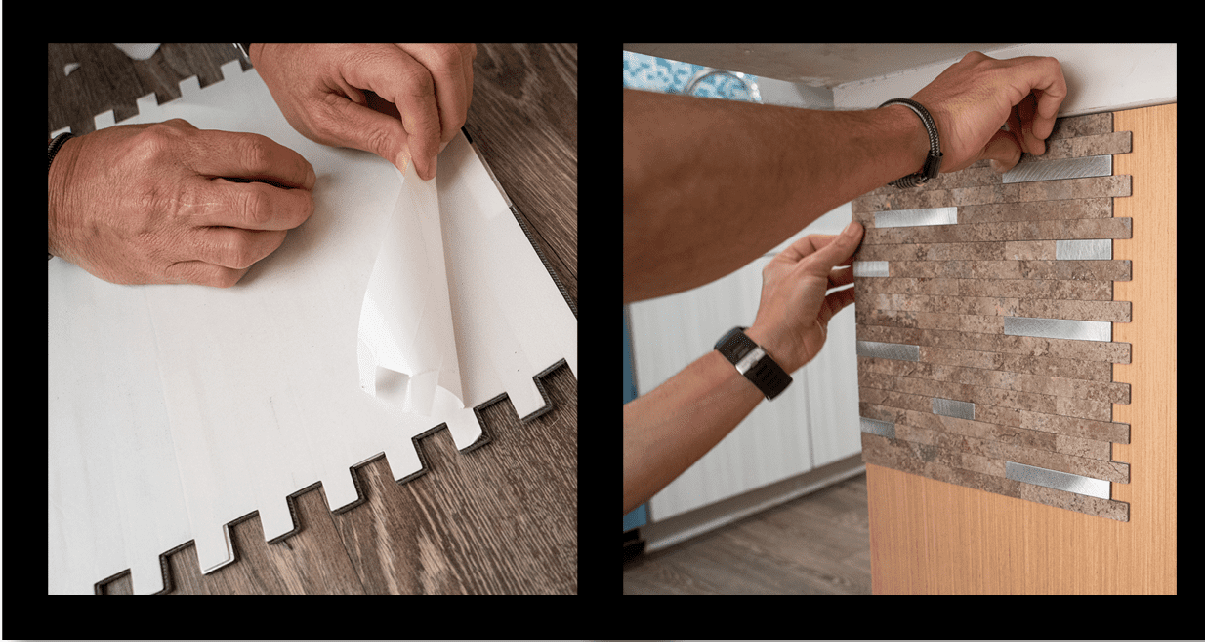 Peel and stick  backsplash wall tiles self adhesive 12" X12" Beige Marble  (10 sheet)