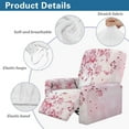 thumbnail image 5 of Xixirimido Pink Cherry Blossom Butterfly Pattern 4 Piece Recliner Chair Cover Stretch Lazy Boy Chair Covers with Pockets Soft Reclining Sofa Slipcovers Furniture Protector with Elastic Bottom, 5 of 8