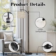 thumbnail image 6 of Arc Floor Lamp with Adjustable Lampshade Floral Design Soft Beige Elegant White Flowers Standing Lamp 3 Color Temperatures Dimmable Tall Pole Lamp with Foot Switch Bedroom Farmhouse Decor, 6 of 8
