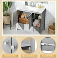 thumbnail image 4 of Without Basin Grey MDF spray paint double door double drawer with decorative strips bathroom cabinet 91*46*82cm, 4 of 14
