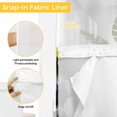 thumbnail image 6 of Floral Stone No Hook Shower Curtain with Snap in Liner Modern Country Yellow Plumeria Flowers Wood Stripes Waterproof Bathroom Shower Curtain with See Through Top Window for Bathtub 72" x 84", 6 of 9