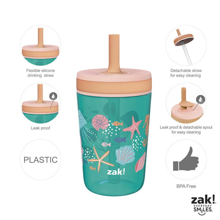 XANGNIER Replacement Straws and Bite Valve Compatible with Zak Designs  Kelso 15 oz Tumbler Water Bottle,4 pcs Reusable Silicone Straws with  Cleaning