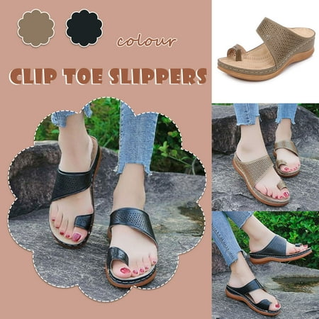 

Womail Wedge Sandals for Women Comfortable hollow out Clip Toe Beach Sandals Summer Fashion Ladies Bohemia Platform Dress Shoes apply to beach seaside walk