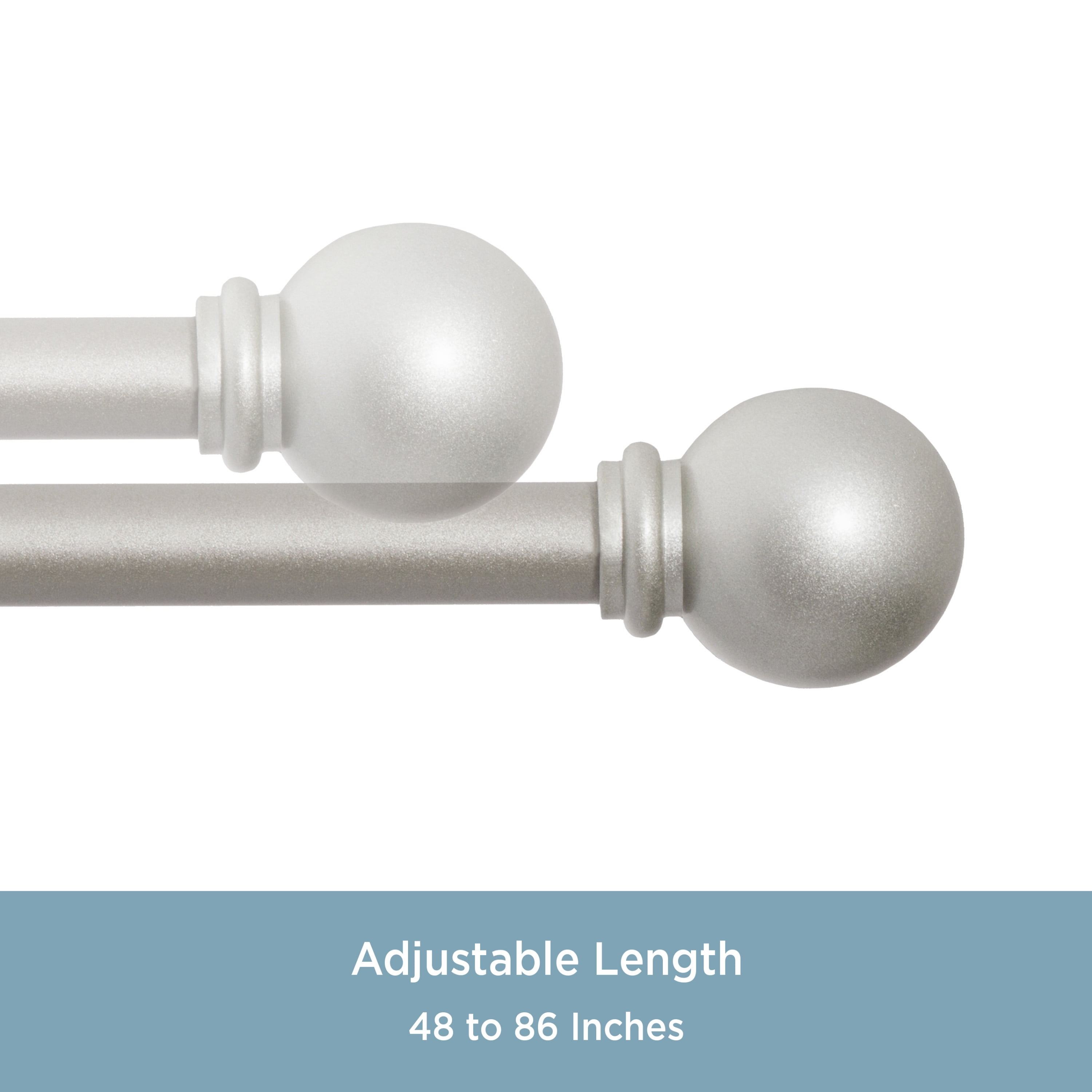 Chelsea 48-86 in. Decorative Curtain Rod & Holdback Set, 5/8 in. Diameter