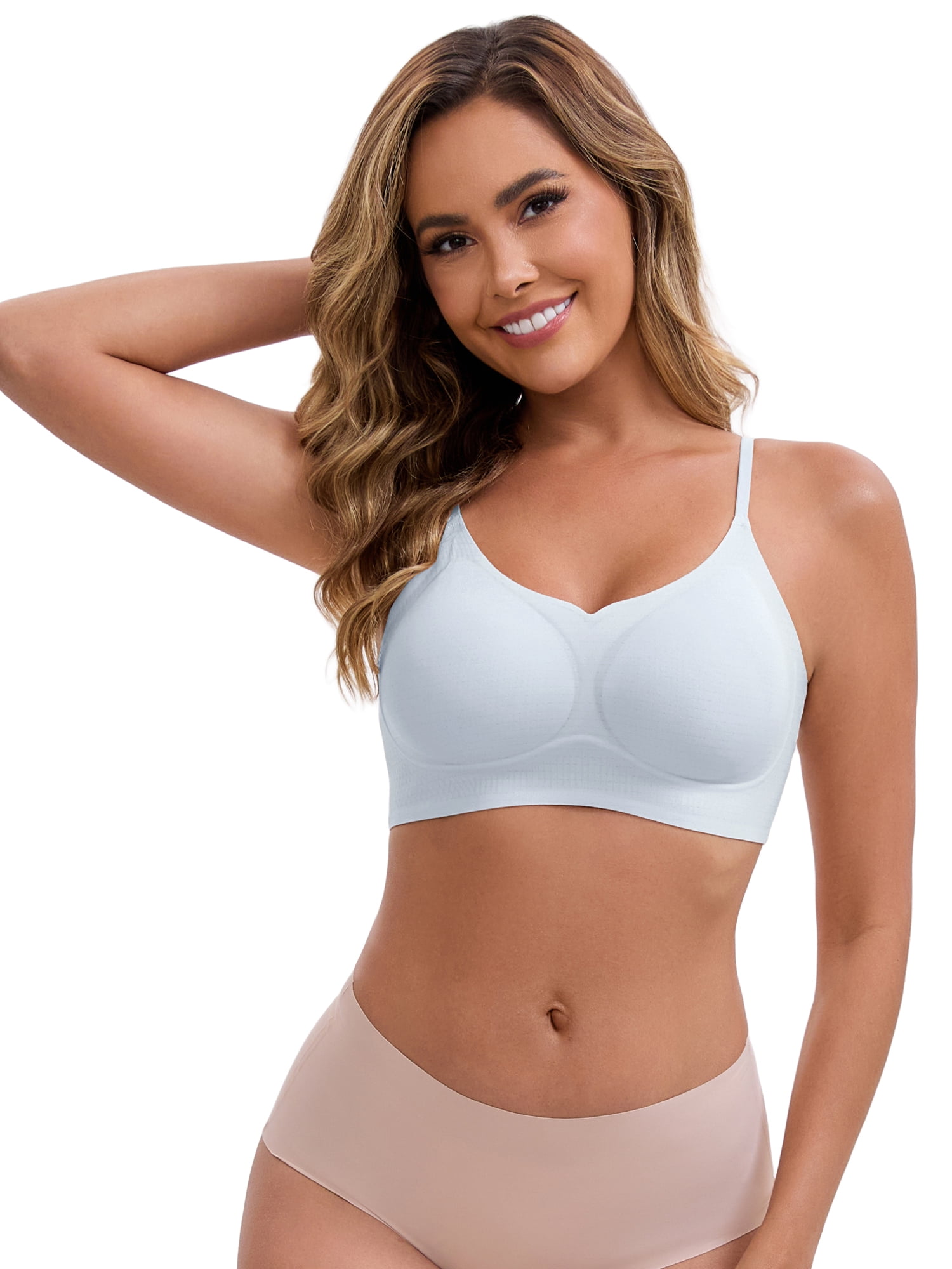 DARING DIVA Women's Adjustable Bras Soft L Blue