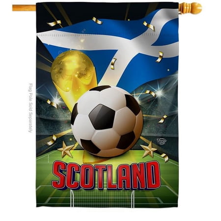 28 x 40 in. World Cup Scotland Sports Soccer Double-Sided Vertical Decoration Banner House & Garden Flag - Yard Gift