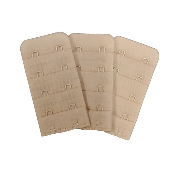 Braza Women's Bra Back Band Extenders 2 Hook 1.5" Beige 3pc