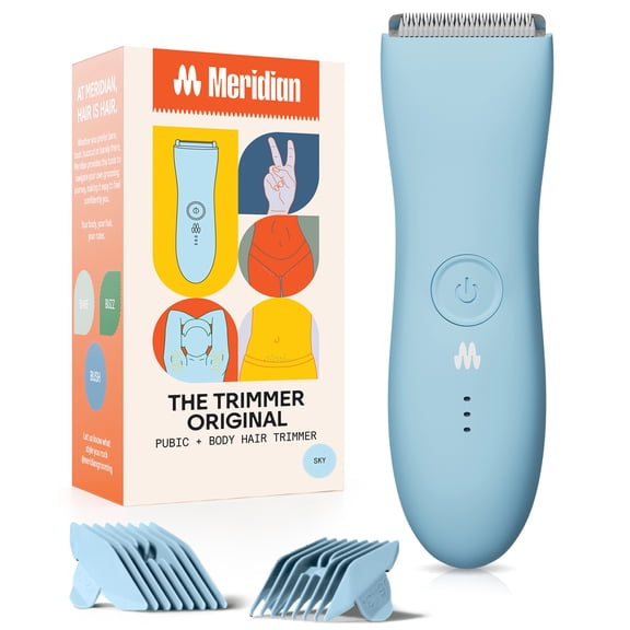 Meridian Trimmer Original Bikini & Body Hair Electric Shaver for Women & Men, Sky