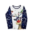 thumbnail image 4 of Family Matching Christmas Pajamas Sets Long Sleeve Elk Print Tops + Snowflake Print Pants, 4 of 9