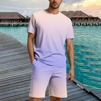 HOMADLES Men's 2 Pc Set Short Athletic Shirt and Loose Short Beige XL