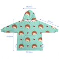 thumbnail image 7 of Cute Hedgehog and Love Blanket Hoodies for Kids 6-13YR Oversize Wearable Blanket Hoodies for Boys Girls Teens, 7 of 7