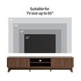 thumbnail image 3 of 59" TV Stand for Living Room, Mid Century Modern Entertainment Center for 55/60/65 Inch TV, Media Console with Fluted Sliding Doors and Sturdy Box Frame Leg, Walnut, 3 of 8
