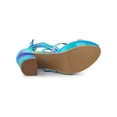 thumbnail image 5 of BLISSFUL STEP Women's Tie Dye High Heel Sandal Platform Block Heel Prom Sandals Cyan 6, 5 of 7