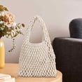 thumbnail image 3 of Bolso de Hombro Sunnimix Bolso de Playa Blanco Tejido a Mano, 3 of 7