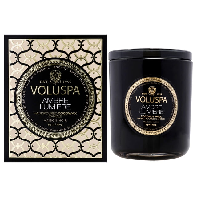 Maison Noir - Vela clásica Ambre Lumiere de Voluspa para unisex - Vela de 9,5 oz