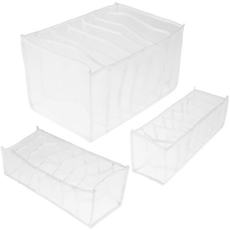 

KTCINA Drawer Organiser 3pcs Fodable Mesh Drawer Storage Box Jeans Organiser Collapsible Drawer Divider Sock Organiser Thick and Durable for Clothes Jeans Storage