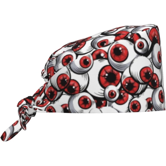 Working Cap Scrub Cap with Sweatband Adjustable Unisex Women Tie Back Hat Nurse Surgical Caps