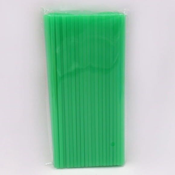 Nvzi 100Pcs 0.23*7inch Disposable Drinking Plastic Straws-Green