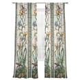 thumbnail image 2 of Vintage Window Grilles Sheer Curtains 96 Inches Long 2 Panels Dragonfly Butterfly Floral Flower Light Filtering Semi Sheer Window Curtains Drapes for Bedroom Living Room 52"x96", 2 of 7