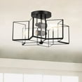 thumbnail image 2 of Vanity Art 2 Light 16.14 Inches Unique Statement Star Semi Flush Mount Lighting | Modern Hanging Ceiling Lights Fixtures for Dining Room Living Room Bed Room Kitchen SYBG2602-BK, 2 of 5