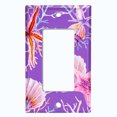 thumbnail image 2 of Metal Light Switch Wall Plate Outlet Cover (Ocean Sea Star Fish Shell Coral Clam Purple - Single Rocker), 2 of 2