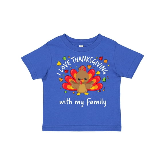 Inktastic I Love Thanksgiving with My Family-happy Turkey Boys or Girls Toddler T-Shirt