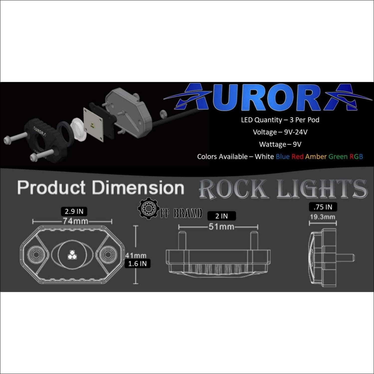 Aurora Multipurpose LED Rock Light - White Beam