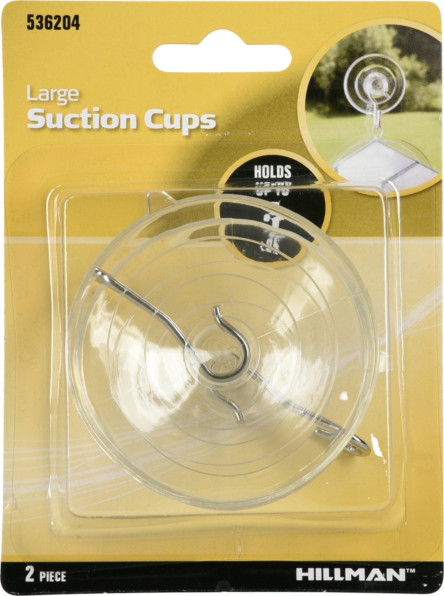 Hillman 536204 Large Suction Cup Hooks (5lb) 2 Pack