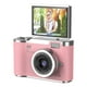 thumbnail image 2 of Cámara de selfies con pantalla giratoria de 2.4 pulgadas, enfoque automático, alta definición 1080P, cámara de belleza para selfies, cámara digital de estudiantes con pantalla giratoria - rosa, 2 of 8