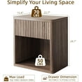 thumbnail image 3 of EastVita Set of 2 Fluted Modern Farmhouse Nightstands, End Tables with Drawer Storage, Mid Century Wood Night Stands for Bedroom, Living Room, 3 of 7