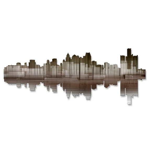ALL MY WALLS 'Detroit Reflection II' Ash Carl Metal Wall Art