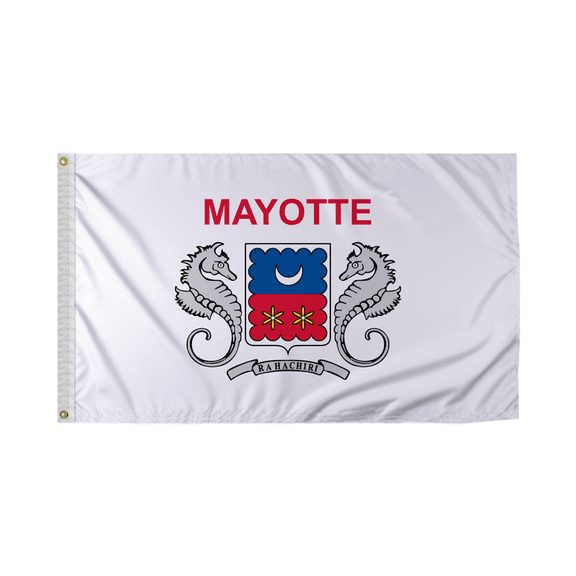 Promopatriot Mayotte Country Flag 3x5 Ft Outdoor Nylon Double Stitched Edges Canvas Header Brass Grommets 3'x5' Mayotte
