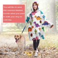 thumbnail image 4 of Wearable Oversized Blanket,White Dinosaurs Cacti Pattern Wearable Blanket Hoodie for Adults,Cozy Hooded Blankets with Super Pockets,Super Warm Fuzzy Pullover for Women & Men, 4 of 6